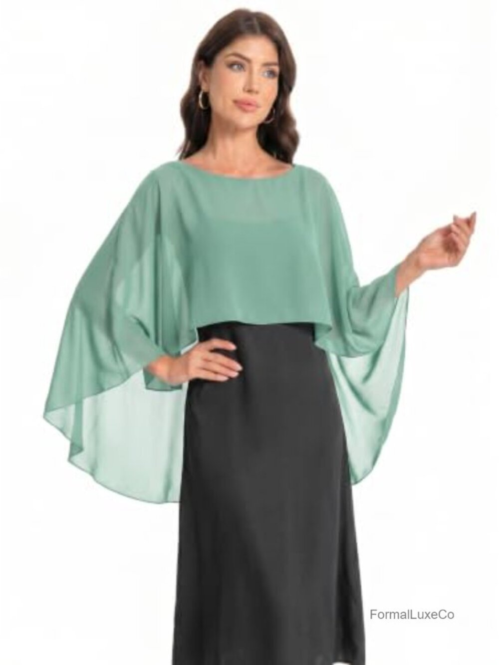 Chiffon Shawl Wrap Evening Dress Capelet Women's Wedding Cover Up